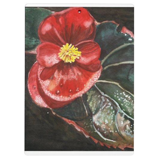 Donkere begonia in Waterverf Klembord (Achterkant)