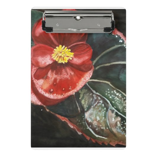 Donkere begonia in Waterverf Mini Klembord (Voorkant)