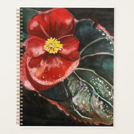 Donkere begonia in Waterverf Planner (Voorkant)