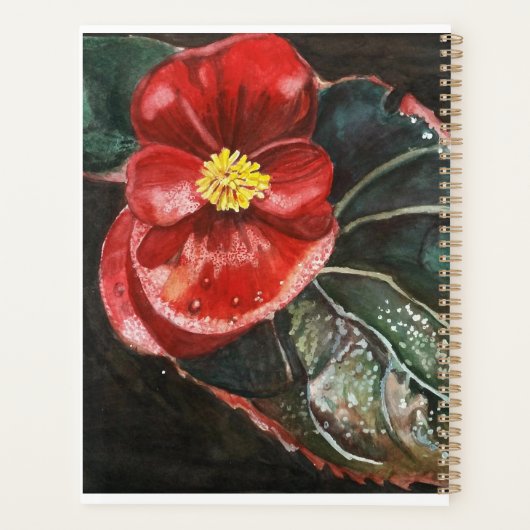 Donkere begonia in Waterverf Planner (Achterkant)