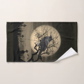 Donkere begraafplaats met raven Halloween handdoek (Handdoek)