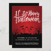 Donkere begraafplaats vleermuizen zwart en rood Ha Kaart (Voorkant / Achterkant)