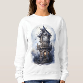 Donkere betoverde kasteel Halloween-illustratie Trui
