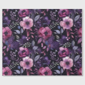 Donkere Betovering Roze & Paarse Anemone Decoupage Cadeaupapier (Vlak)