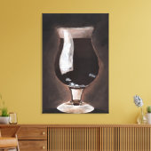 Donkere bier in Tulp Glass Porter Stout-schilderku Canvas Afdruk (Insitu (Woonkamer))