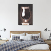 Donkere bier in Tulp Glass Porter Stout-schilderku Canvas Afdruk (Insitu (Slaapkamer))