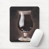Donkere bier in Tulp Glass Porter Stout-schilderku Muismat (Met muis)