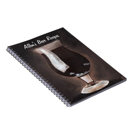 Donkere bier in Tulp Glass Porter Stout-schilderku Notitieboek (Rechterzijde)