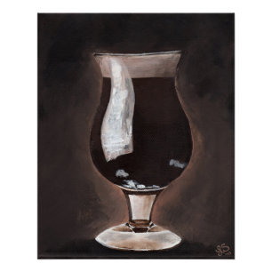 Donkere bier in Tulp Glass Porter Stout-schilderku Poster