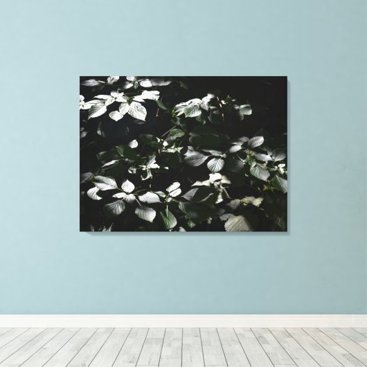 Donkere bladeren canvas afdruk (Insitu (Houten vloer))