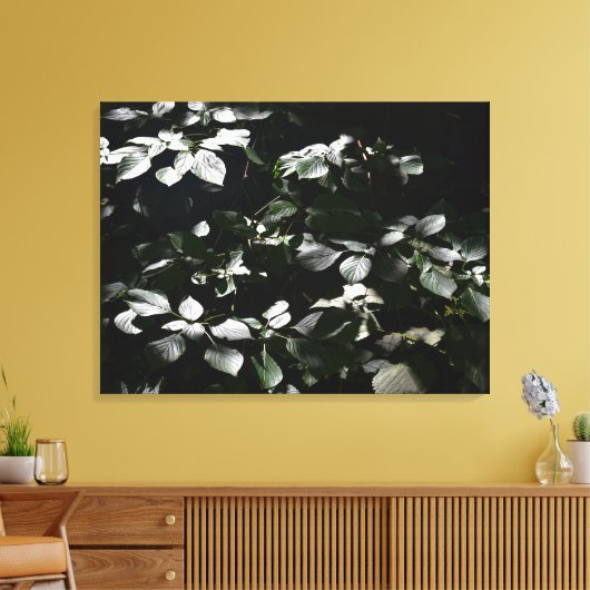 Donkere bladeren canvas afdruk (Insitu (Woonkamer))