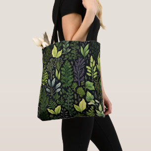 Donkere bladeren tote bag