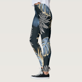 donkere bladeren tropische planten leggings