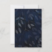 Donkere Blauw Gouden Botanische Bladeren Modern Be Kaart (Achterkant)