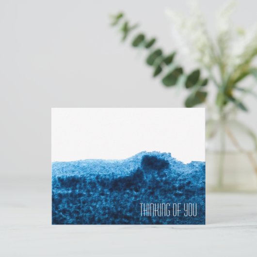 Donkere blauw waterverf minimaal briefkaart (Staand voorkant)