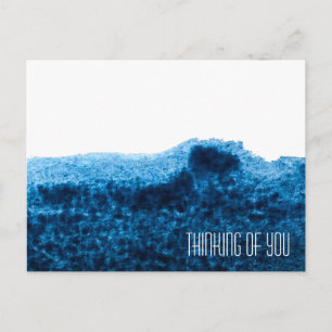 Donkere blauw waterverf minimaal briefkaart