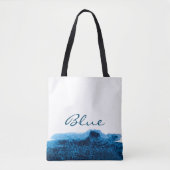 Donkere blauw waterverf minimaal tote bag (Voorkant)