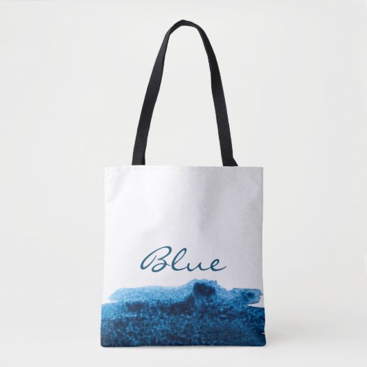 Donkere blauw waterverf minimaal tote bag (Voorkant)