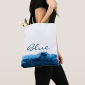 Donkere blauw waterverf minimaal tote bag (Dichtbij)