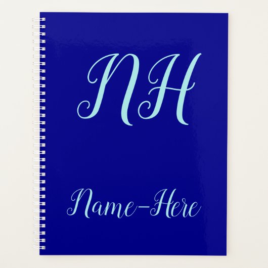 Donkere blauwe achtergrond + de Manuscript-als naa Planner (Voorkant)