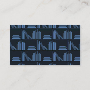 Donkere Blauwe Boeken op Shelf. Visitekaartje