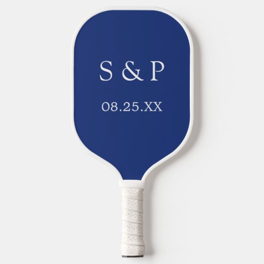 Donkere blauwe bruiloft Pickleball Paddle (Voorkant)