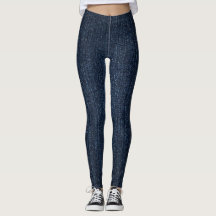 Donkere blauwe denim-Leggings
