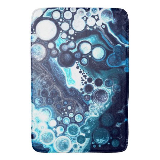 Donkere blauwe, digitale marmer-kunst badmat (Voorkant Verticaal)