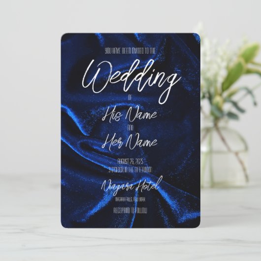 Donkere Blauwe Fluwelen Textuur Kaart (Staand voorkant)