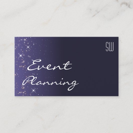 Donkere blauwe glazige staar met Initiaal Visitekaartje (Voorkant)