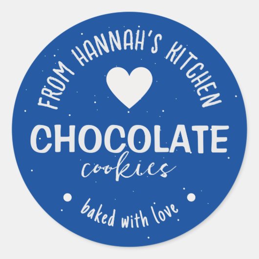 Donkere Blauwe Glitter Achtergrond Gebakken Met Li Ronde Sticker (Voorkant)