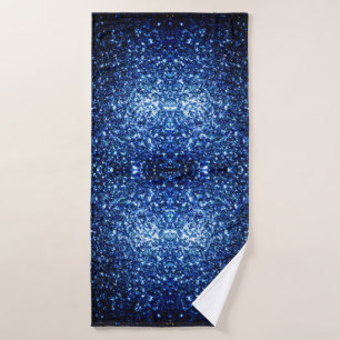 Donkere blauwe glitter sparken badhanddoek