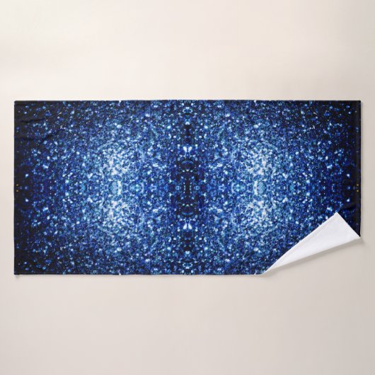 Donkere blauwe glitter sparken badhanddoek (Badhanddoek)