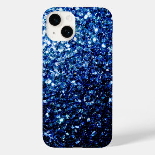 Donkere blauwe glitter sparken Case-Mate iPhone case