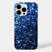 Donkere blauwe glitter sparken iPhone hoesje (Achterkant)