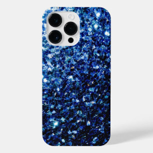 Donkere blauwe glitter sparken iPhone 14 pro max hoesje