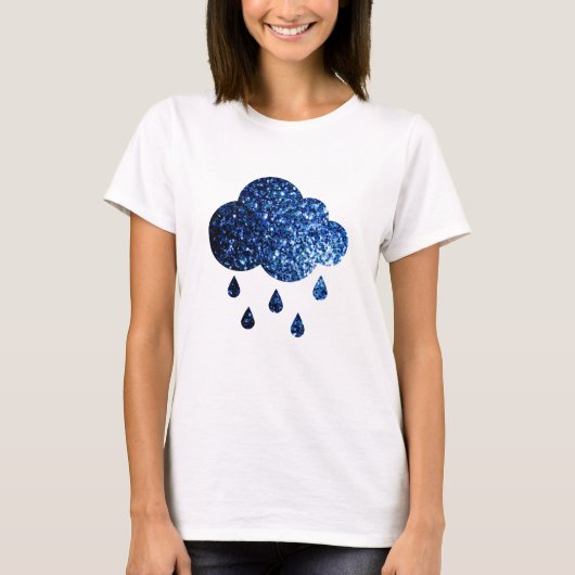 Donkere blauwe glitter sparkles sparkles sparly ra t-shirt (Voorkant)