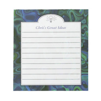 Donkere blauwe groene Abstracte Art Custom Ideory  Notitieblok