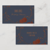 Donkere blauwe herfstpompoenen en bladeren visitekaartje (Voorkant / Achterkant)