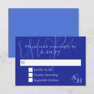 Donkere Blauwe Huwelijks RSVP Kaart