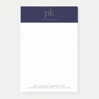 Donkere blauwe legante minimalistische monogram In
