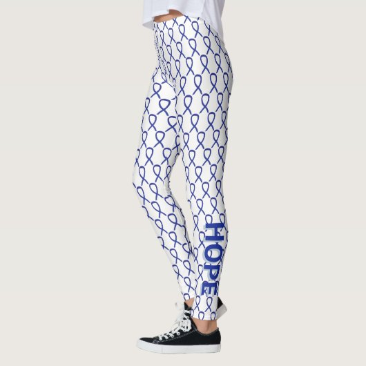 Donkere blauwe lintjes voor bewustzijn, aangepaste leggings (Links)