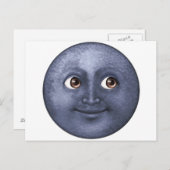 Donkere blauwe maan - Emoji Briefkaart (Voorkant / Achterkant)