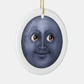 Donkere blauwe maan - Emoji Keramisch Ornament (Rechts)
