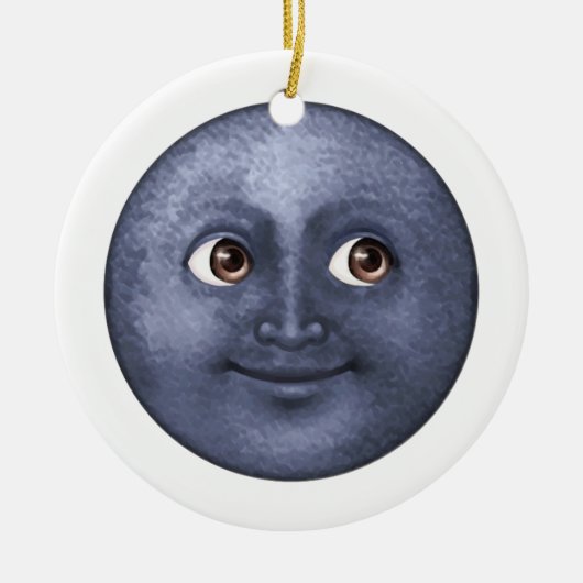 Donkere blauwe maan - Emoji Keramisch Ornament (Voorkant)
