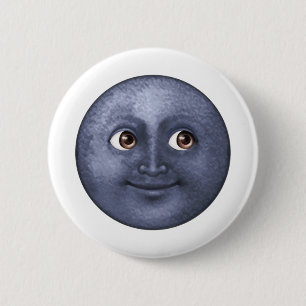 Donkere blauwe maan - Emoji Ronde Button 5,7 Cm