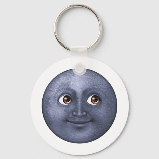 Donkere blauwe maan - Emoji Sleutelhanger (Voorkant)