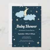 Donkere blauwe maan en sterren Elegant neutraal Ba Kaart (Voorkant)