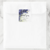 Donkere blauwe orrotsachtige Waterverf Dank je wel Vierkante Sticker (Tas)