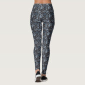 Donkere blauwe patroonpatronen Leggings (Achterkant)